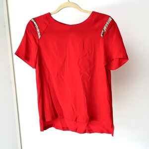 Eveil Woven Silk Top by Sandro Paris